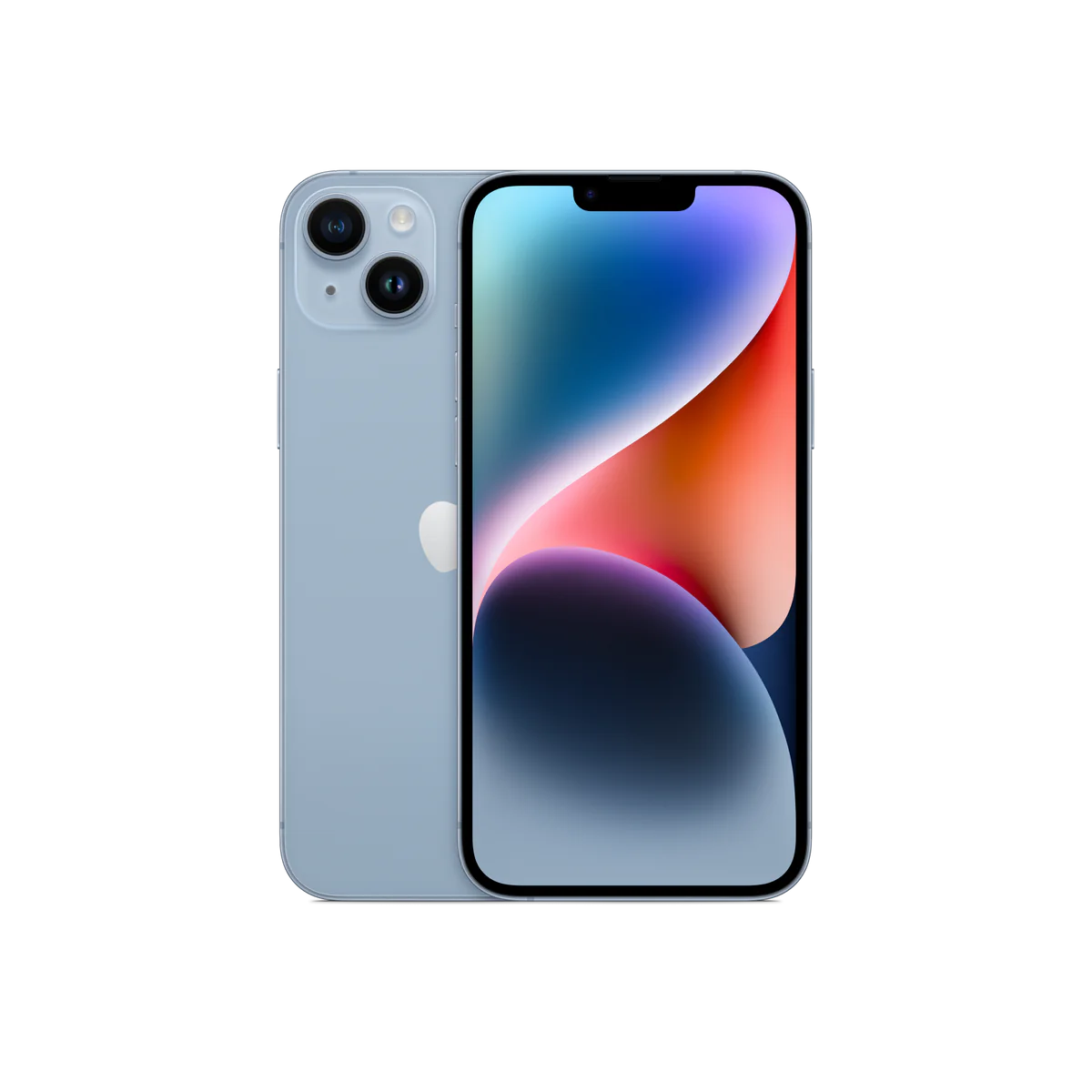 iphone 14 plus blue pure back iphone 14 plus blue pure front 2 up screen usen